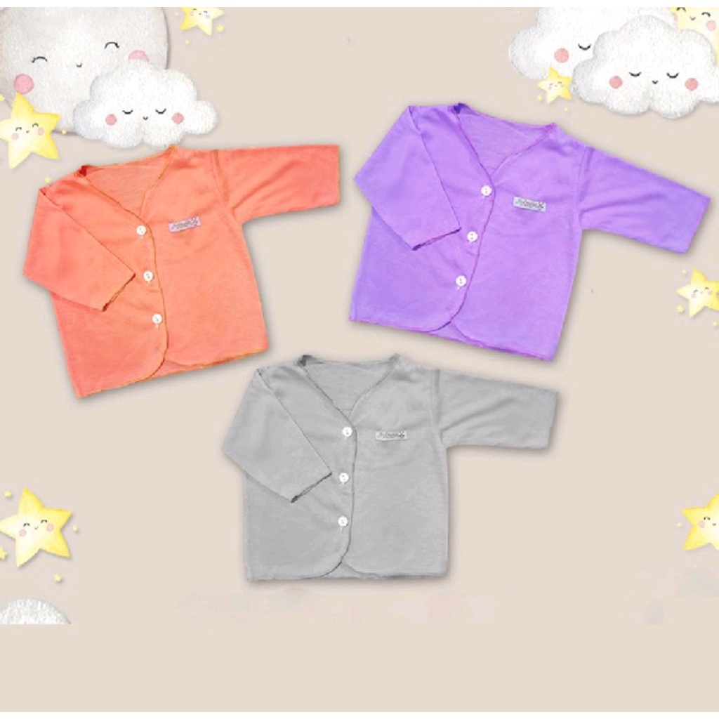 6 PCS BAJU BAYI LENGAN PANJANG MIX WARNA UMUR 0 - 6 BULAN // BAJU BAYI BOBOKO LENGAN PANJANG MIX WARNA // ATASAN BAYI LENGAN PANJANG