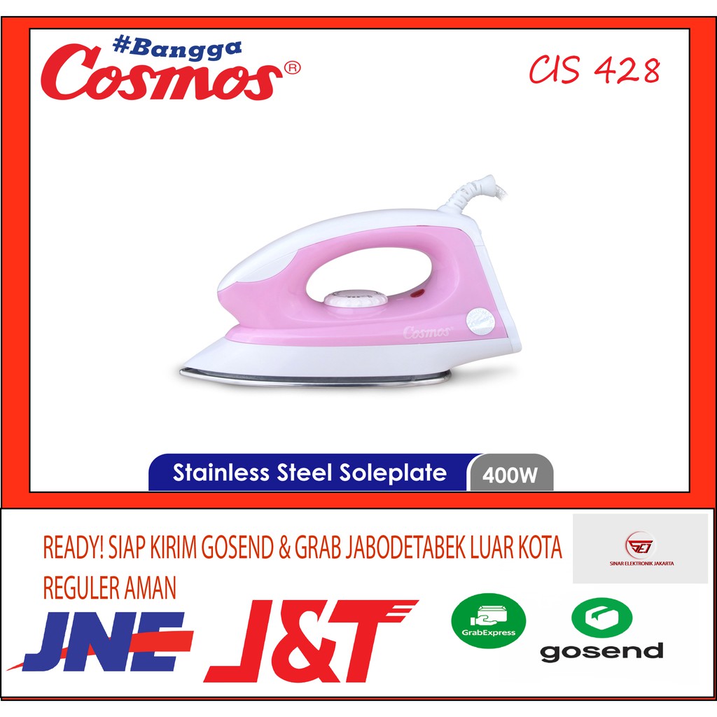 Cosmos CIS-428 Setrika Bergaransi. Plat Bawah dari Stainless Steel