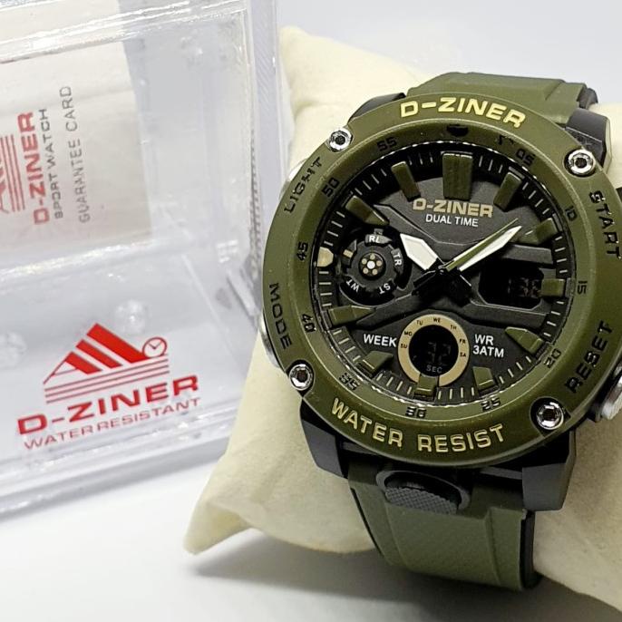 RECOMENDED JAM TANGAN D-ZINER 8263 DUAL TIME ORIGINAL PRIA