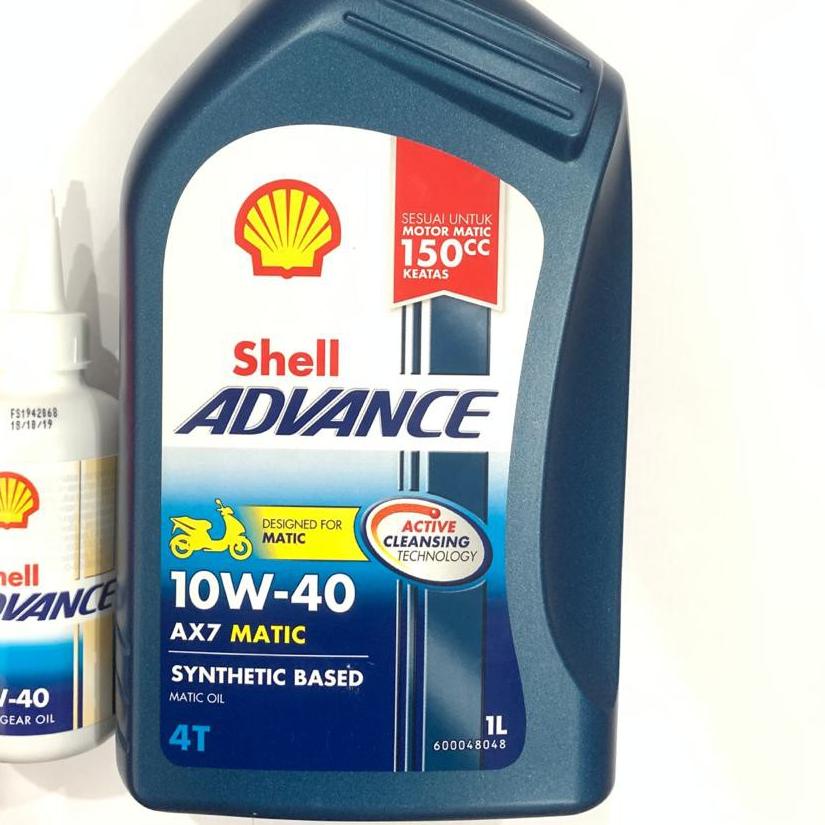 ➦ PAKET OLI SHELL AX7 MATIC 1 LITER DAN 1 GARDAN PCX 2018 VARIO 150 NMAX ➳