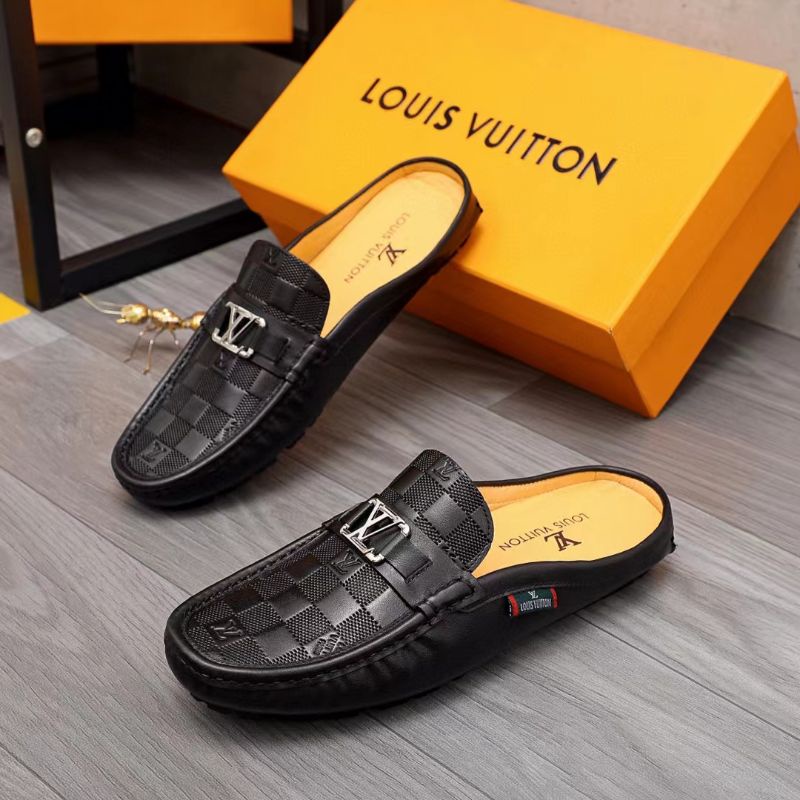 sepatu sandal lv pria slide sendal flat selop cowok mirror model terbaru 2022 lou is vuitton