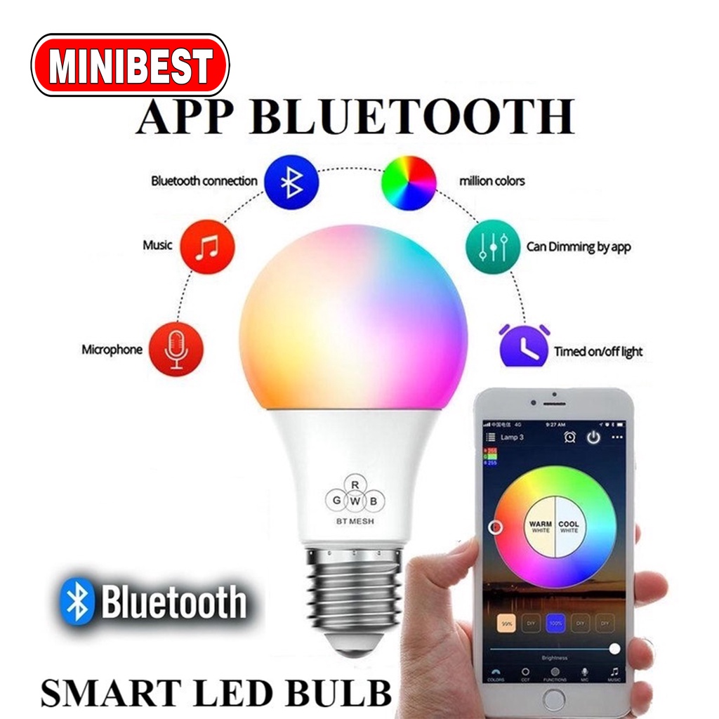 [MB] SMART LED RGBWW 12 WATT / BOHLAM WIRELESS BLUETOOTH / LAMPU RGB LED / SMART BULB