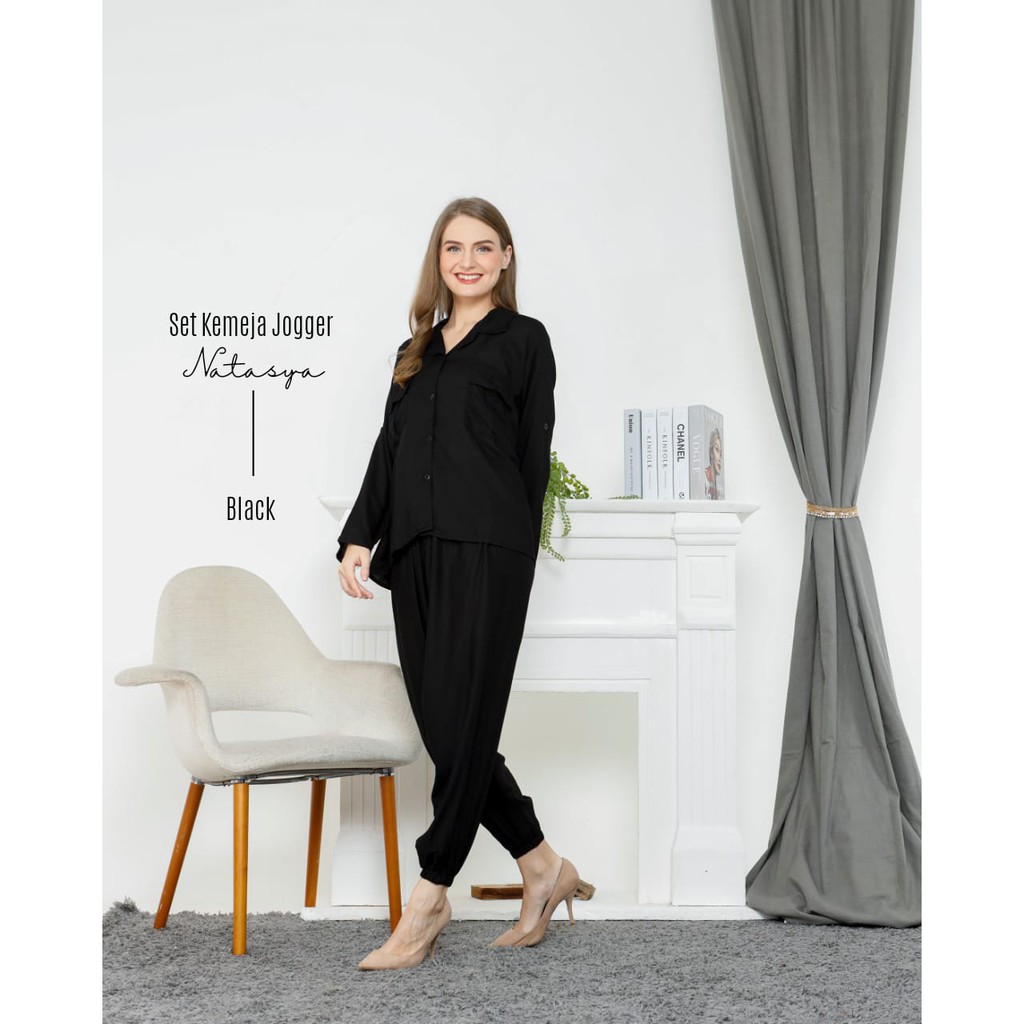Leesy.Id - Set Jogger Rayon Premium Motif Natasya-2