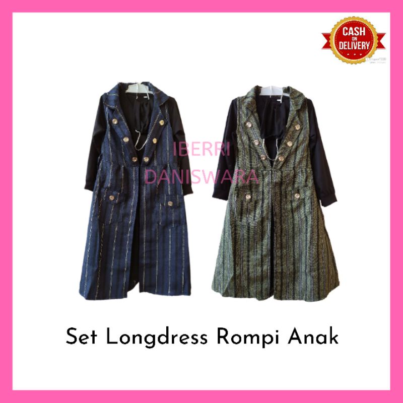 4 in 1 Set Gamis Hijab Anak Perempuan inner + outer + jilbab + masker