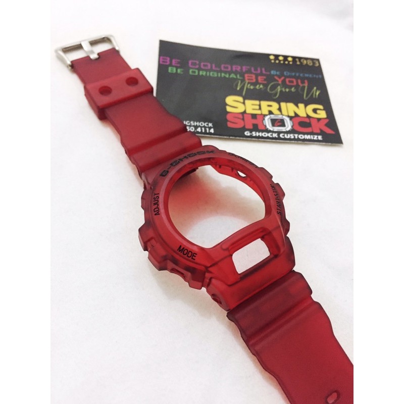 Paket BNB DW6900 RED BLOOD dan HOLDER BUCKLE GOLD Casio G-shock