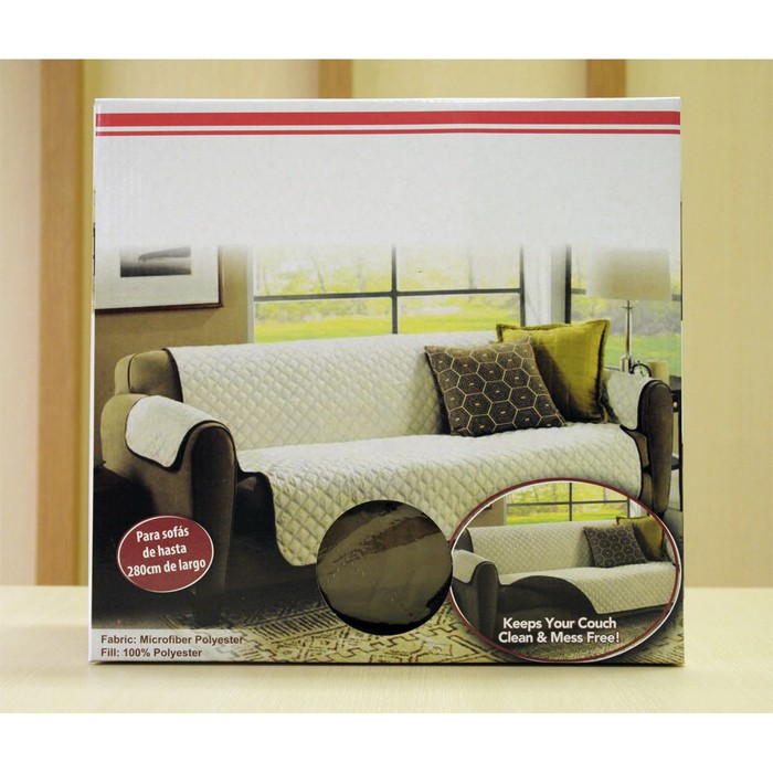 EXTRA LONG Couch Coat Reversible Washable Cover Sofa 0502 - Hitam Merah