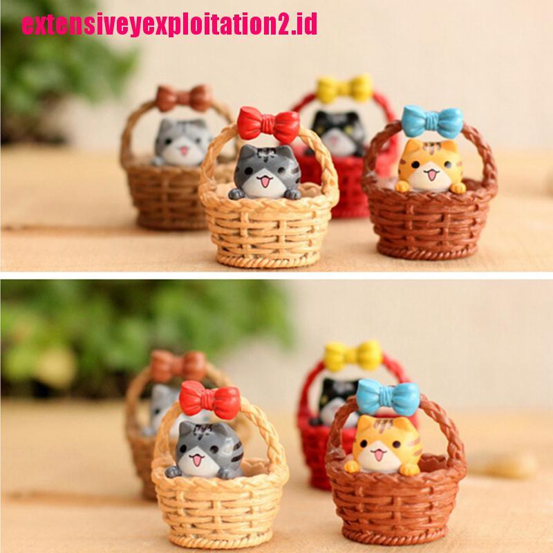 &lt; E2id &amp; &gt; Miniatur Kucing Bahan Resin Untuk Dekorasi Rumah Boneka