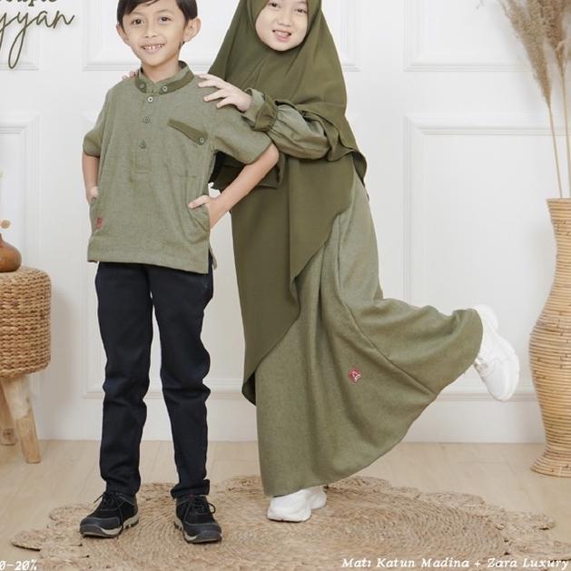 ™ PREMIUM SARIMBIT GAMIS KELUARGA AYAH DAN IBU ORIGINAL BRAND ARRA 100% SERIES RAYYAN WARNA HIJAU AR