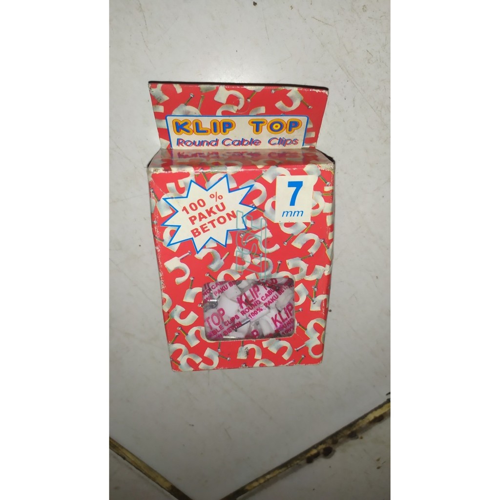 Klem Kabel / Klip Top 7mm / Paku Beton / Klem Kabel Listrik Plastik