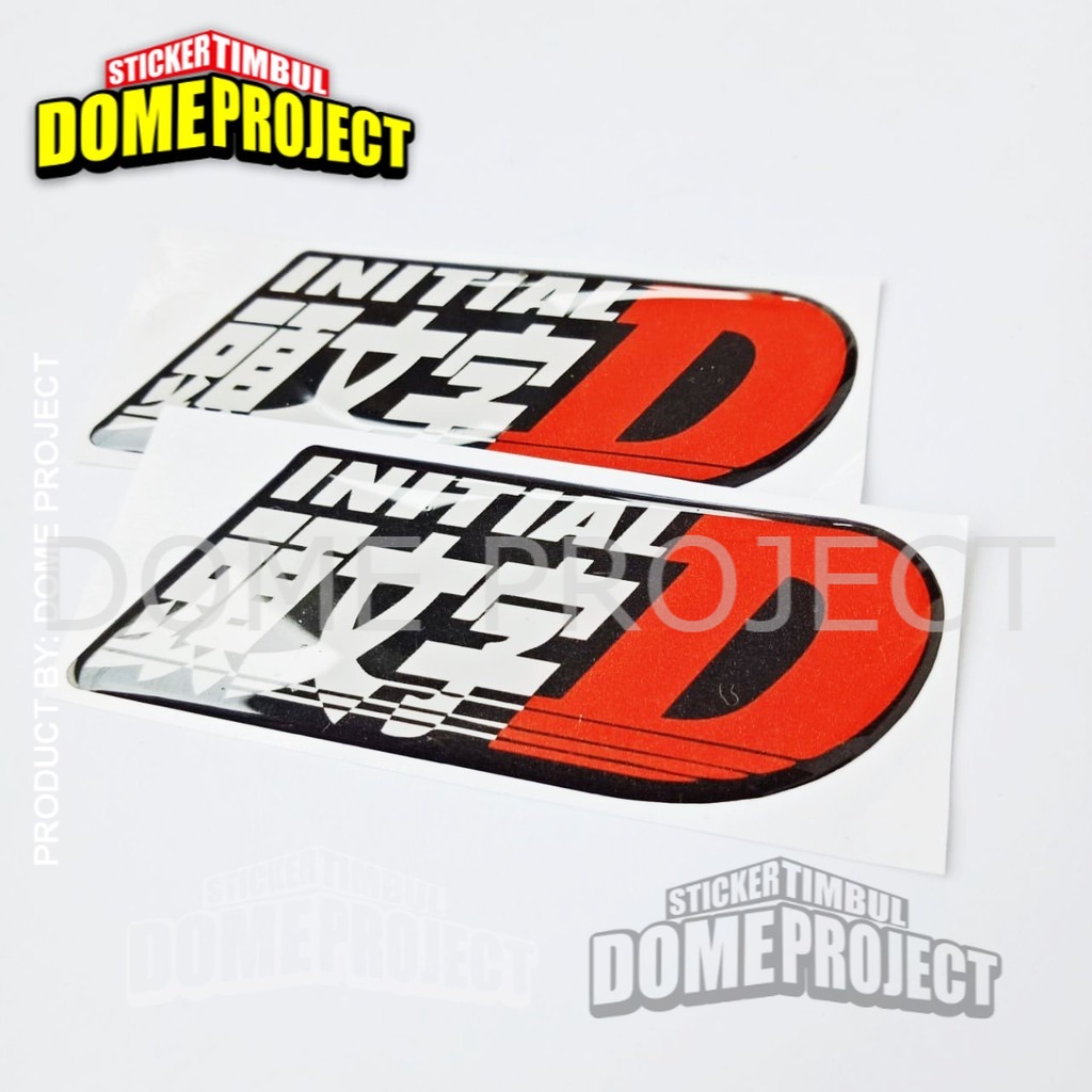 STIKER MOTOR TIMBUL EMBLEM INITIAL D STIKER RESIN TIMBUL LENTUR AKSESORIS MOBIL STICKER MOBIL