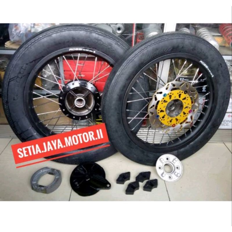 Sepaket velg Thunder 125 ring 17 ban luar dalam lengkap