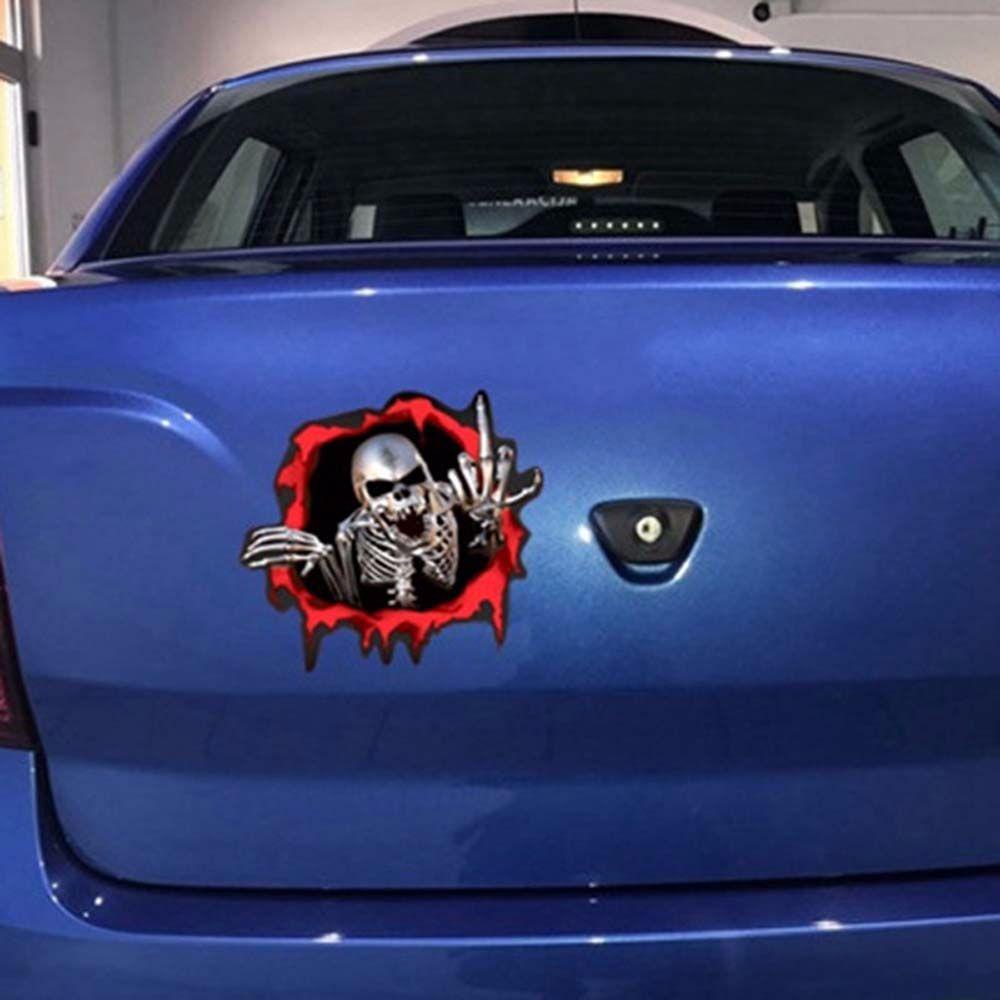 [Elegan] Stiker Mobil 3D Skeleton Mobil Decals Aksesoris Motor Mobil Dekorasi Motor Badge Mobil Styling