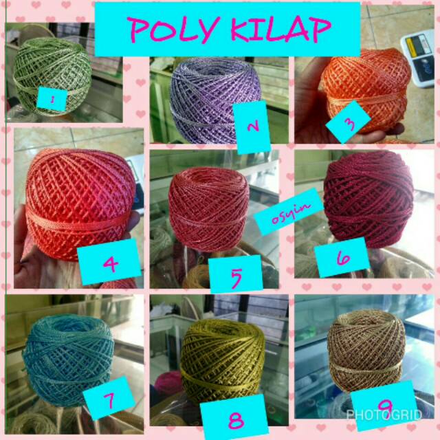 Benang rajut poly kilap
