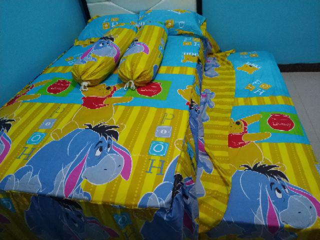 Lady Rose - Sprei 2in1 Lady Rose Sorong Winnie The Pooh Biru