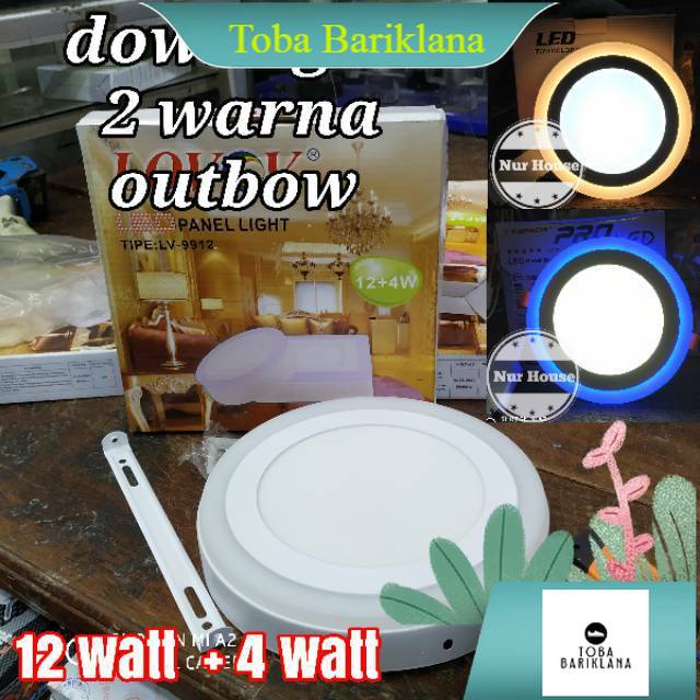 downlight panel led 2 warna 16 watt outbow lampu plafon 2 warna Murah