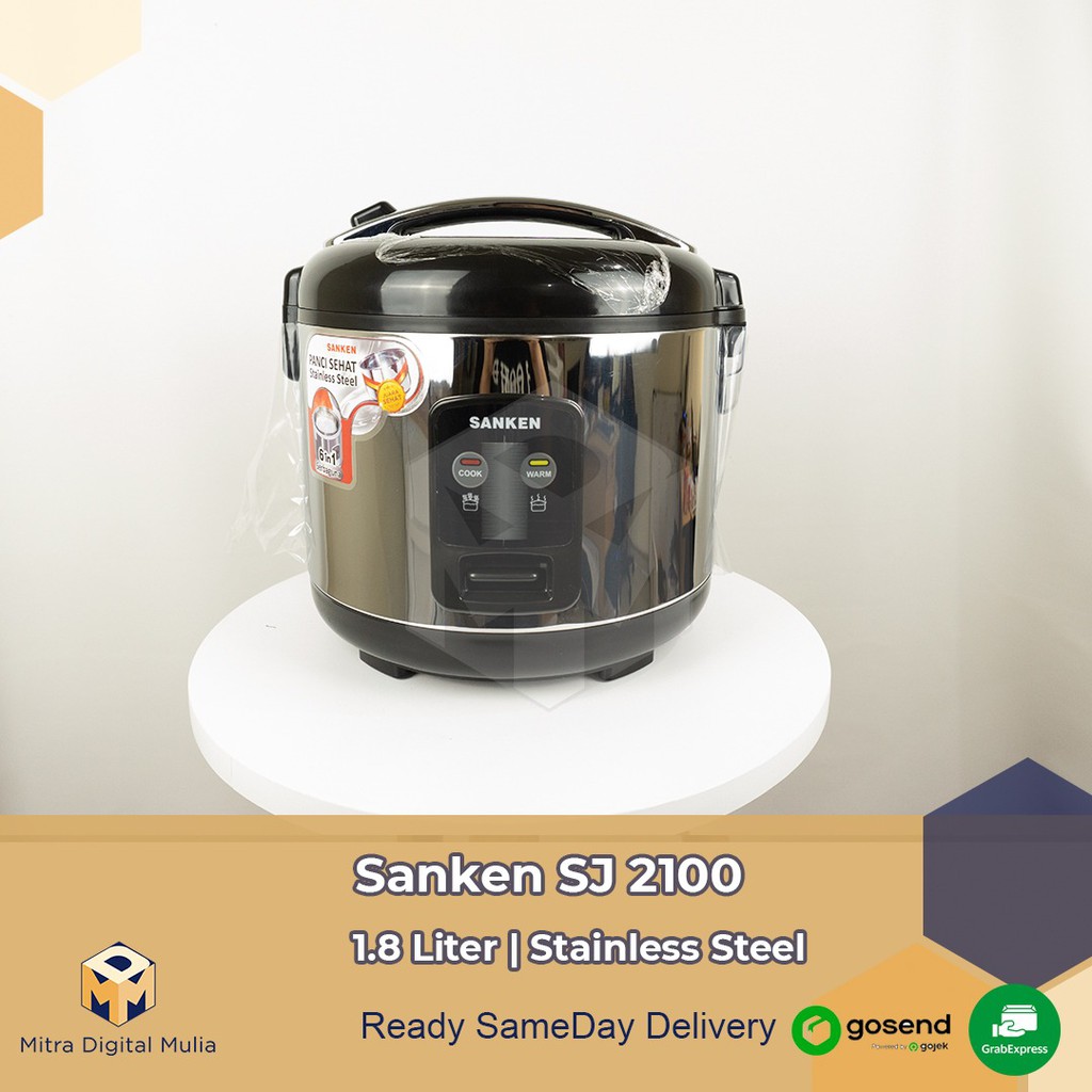 Sanken SJ 2100 Rice Cooker Magic Com Stainless Steel 1.8 Liter | Shopee