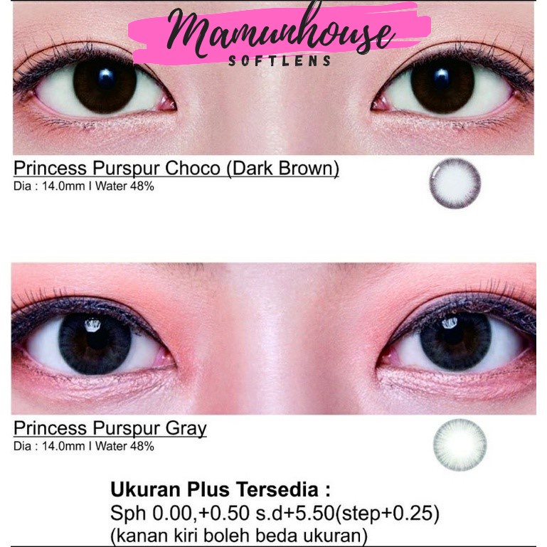 ORIGINAL Softlens Pricess purspur mata plus / mata tua / presbyopia / hipermetropia Gray Choco