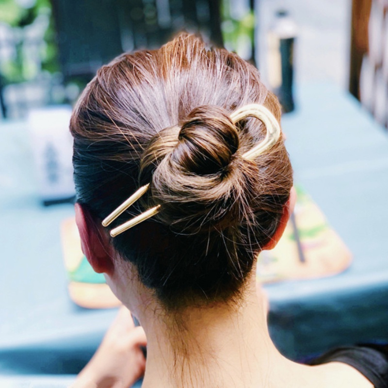 Aksesoris Jepit Rambut Model Garpu Lengkung Bahan Logam Gaya Vintage Untuk Anak Perempuan