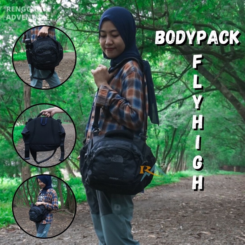 TAS SLEMPANG PRIA WANITA FLYHIGHT WAIST BAG OUTDOOR CASUAL HIKING CAMPING PENDAKI GUNUNG