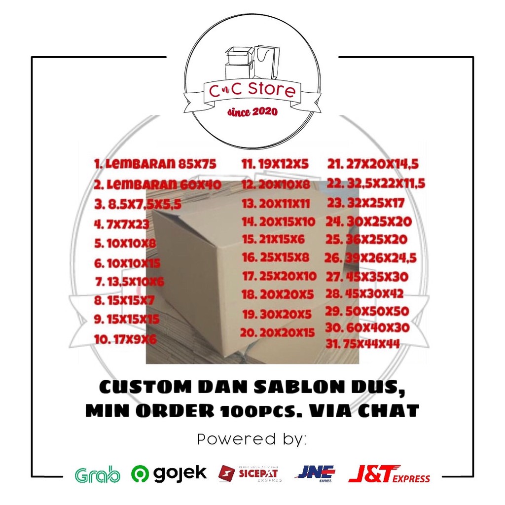 

Kardus Box Karton Custom Polos Atau Logo Pre Order Proses Cepat