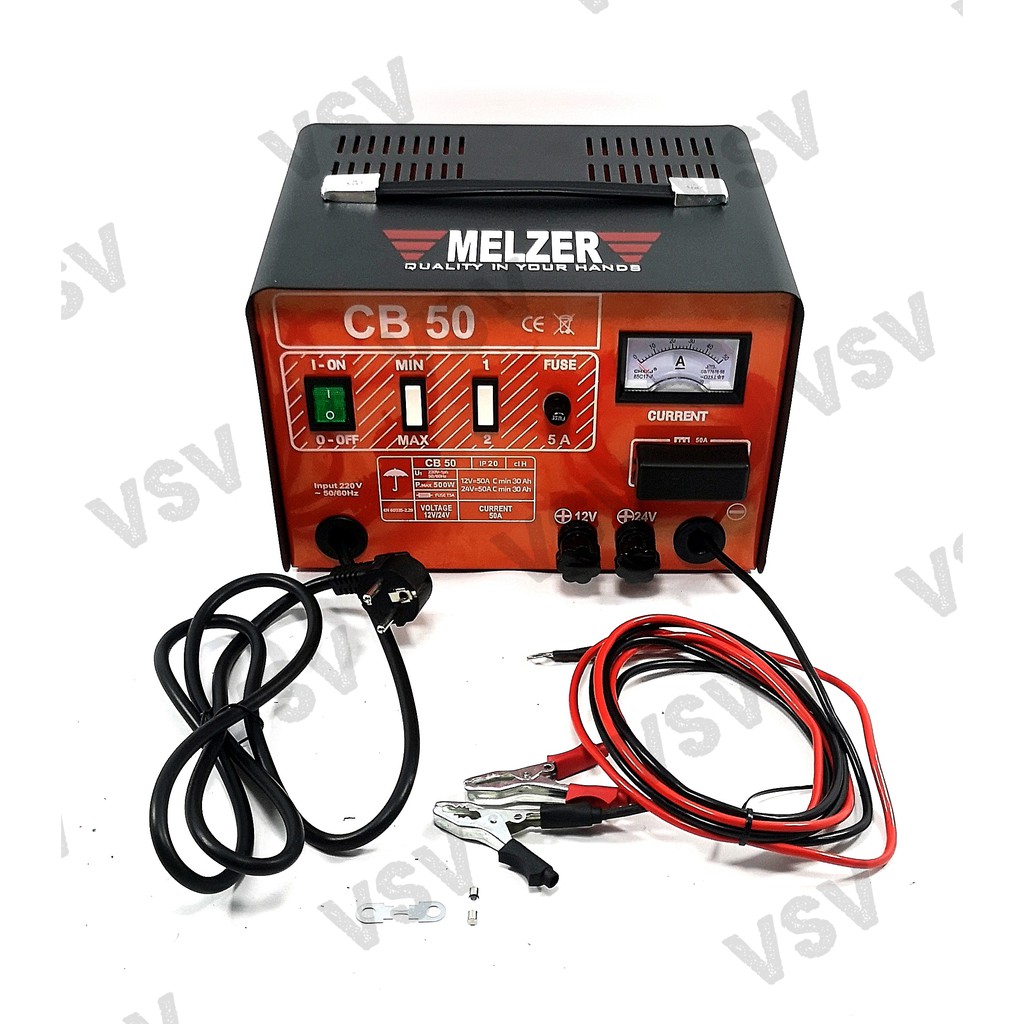 Melzer Battery Charger CB-50 Cas Aki Mobil Charger Aki Pengisi baterai