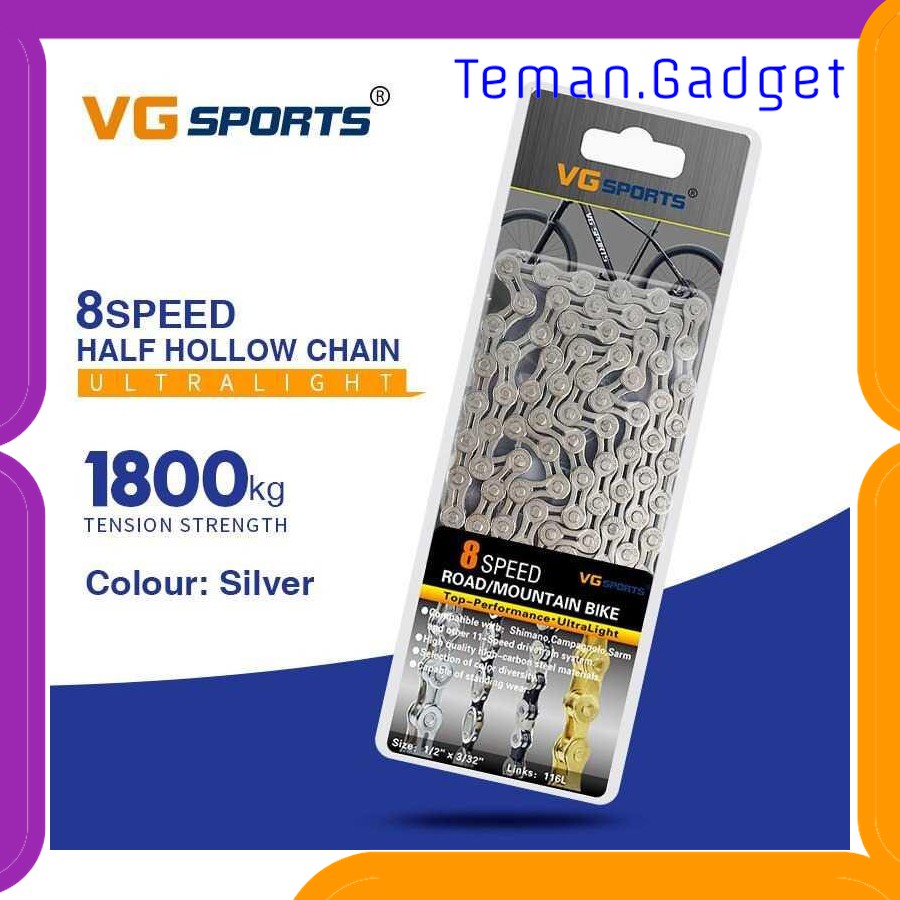 TG-IB342 VG SPORTS RANTAI SEPEDA BICYCLE CHAIN HALF HOLLOW 8/9/10 SPEED