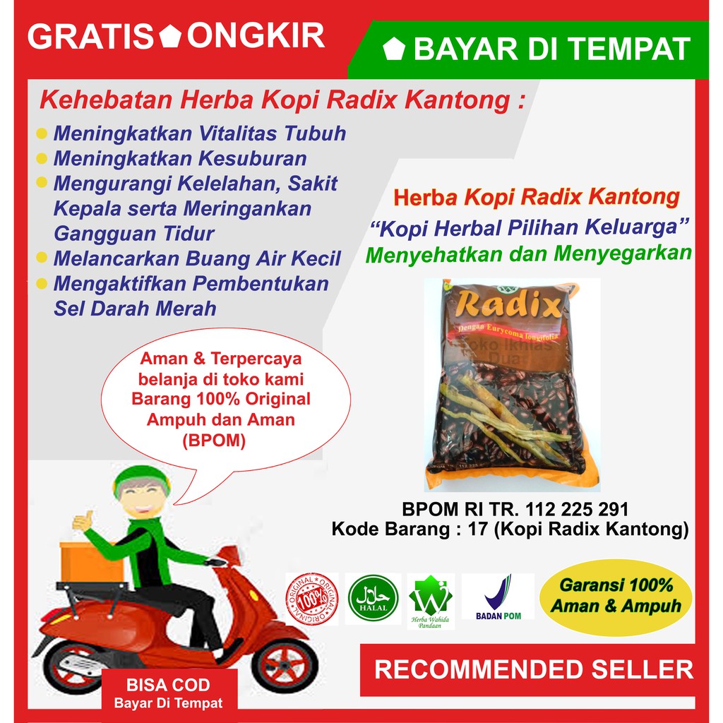 KOPI/KOFFIE/KOPI RADIX/KOPI HERBAL/KOPI HERBAL PENAMBAH STAMINA PRIA & WANITA/KOPI PENAMBAH STAMINA 