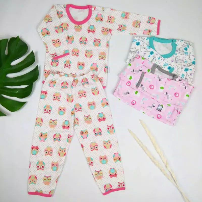 LITTLE Q, Setelan Baju Panjang Bayi S, M, L, XL, XXL 3pcs