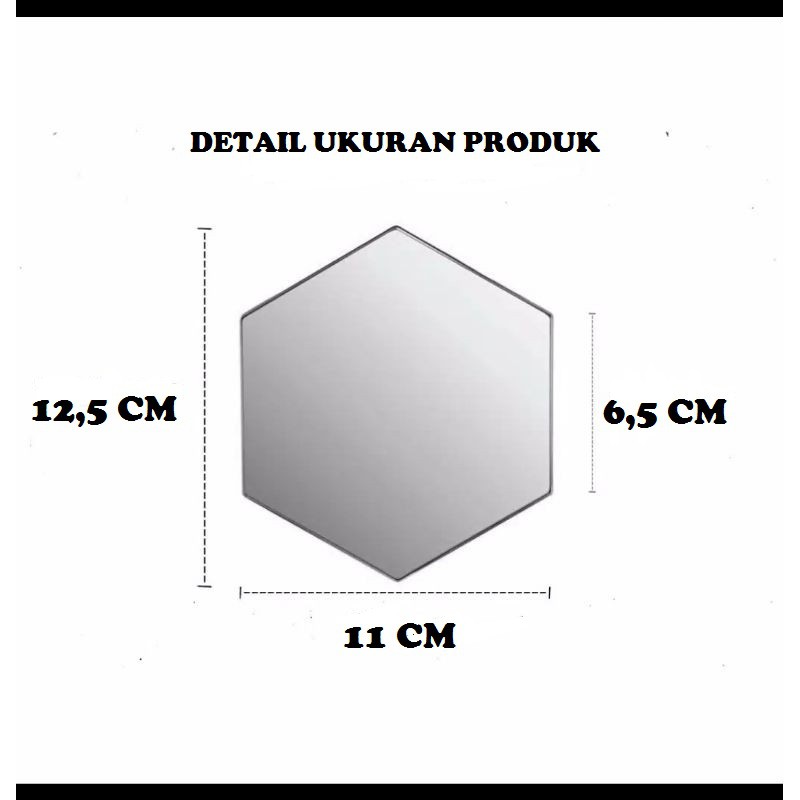 INFY - 1PC Stiker Cermin Dinding Anti Pecah Segi Enam Tempel Sticker Kaca Hexagonal Mirror Wall Decoration Sticker Acrylic Cermin Kaca Tempel Dekorasi Toilet Kamar Mandi Murah Import R215