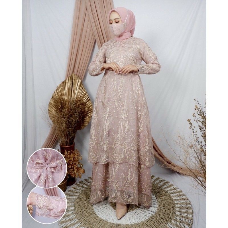 REALPICT GAMIS TINGKAT /GAMIS PESTA MEWAH/GAMIS MODERN/DRESS KEBAYA/BY ALETA