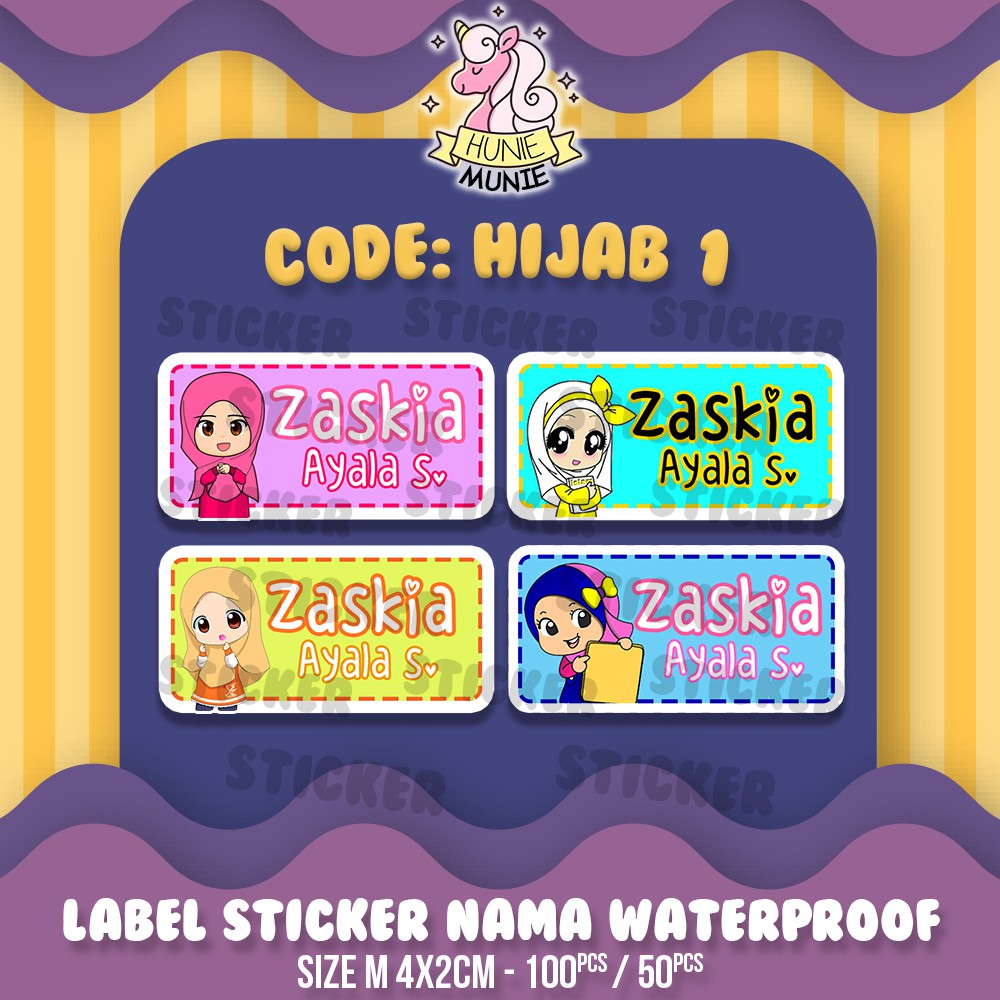 

Sticker Nama Custom - Hijab Muslim Girl #1 (100pcs+) Stiker