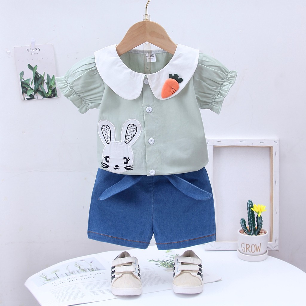 LittleAaron SET ALICE BUNNY EBV Bayi Baju setelan Anak Perempuan Import lucu Berkualitas