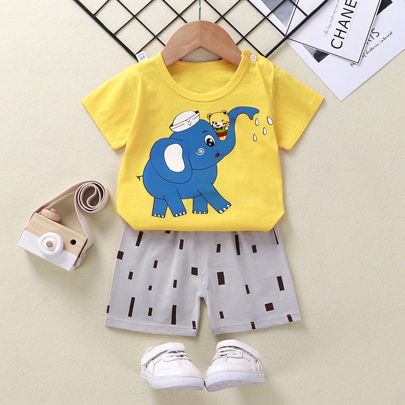 LittleAaron KIDS SUIT PENDEK Setelan Anak Bahan Kaos Lengan + Celana Berkualitas Import ebv cewek new1
