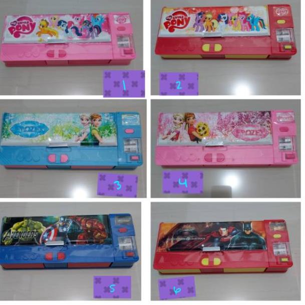 

Wow Murah Meriah Tempat pensil besar tombol pencet/ada papan tulis dan pena 05