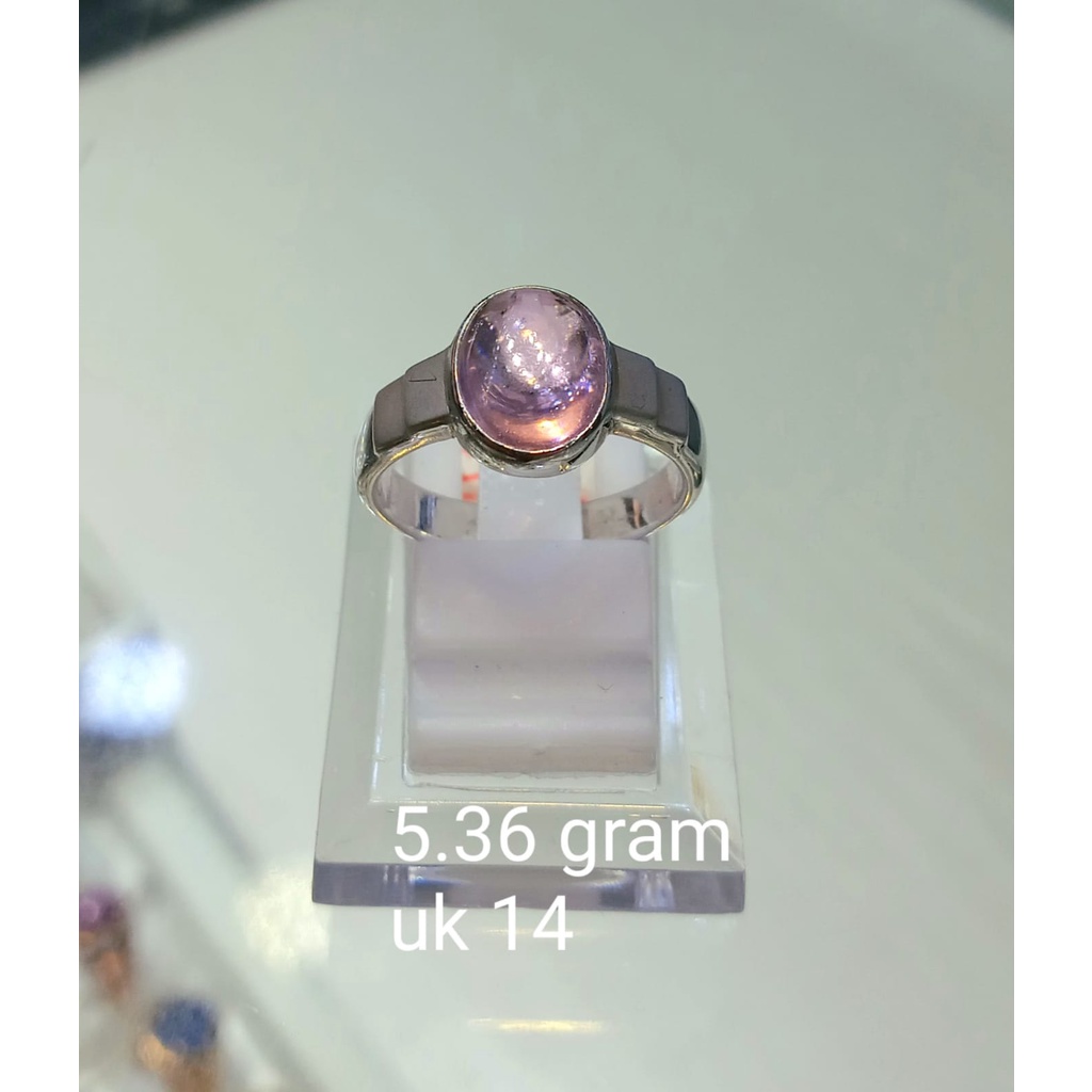 Cincin Emas Putih Batu Ungu Kadar 75% 5.36 Gram Size 14