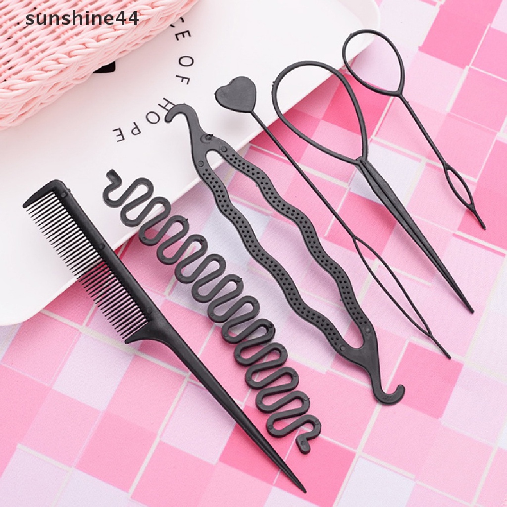 Sunshine 6Pcs / Set Alat Kepang / Keriting Rambut Spiral Untuk Anak Perempuan