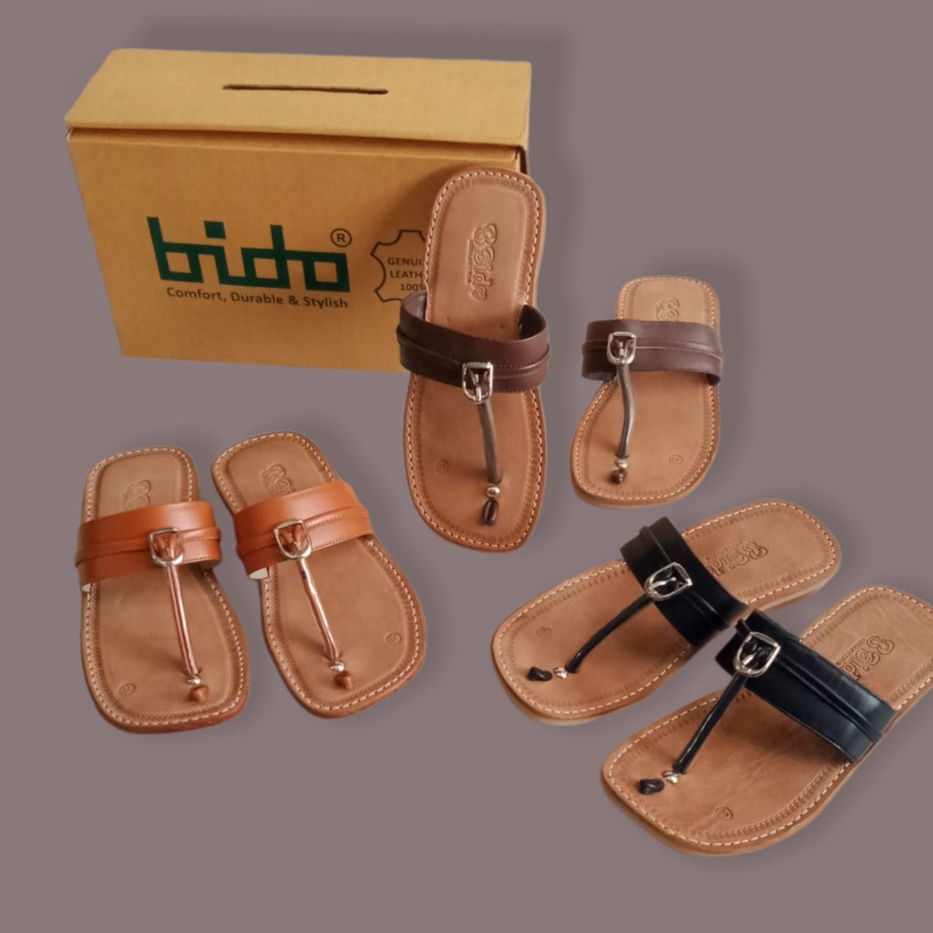 Sandal Terumpah Pria Kulit Asli Karet Matang - Gerry Leather