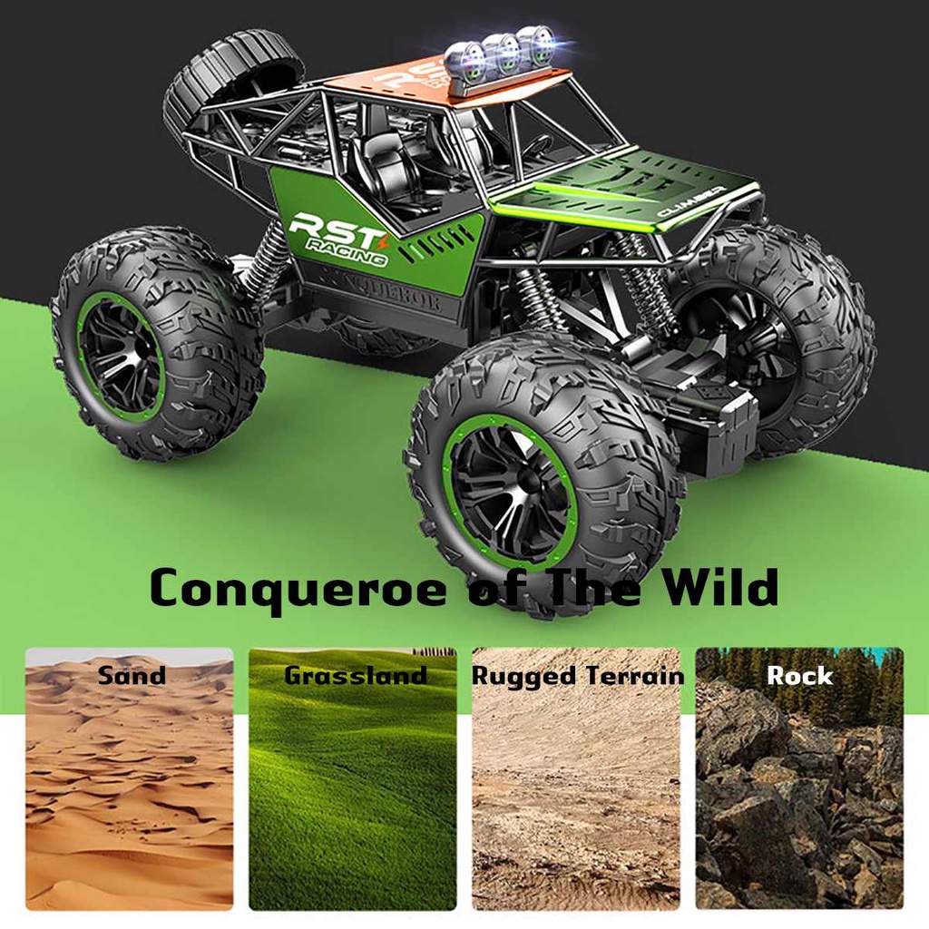 RC Crawler RST Remote Control Offroad 2WD LED Rock Crawler Car Mainan Mobil Anak Anak 1:18