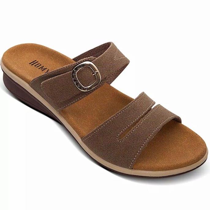 Homyped Viony N46 Sandal Wedges Wanita Krem Tua GRATIS