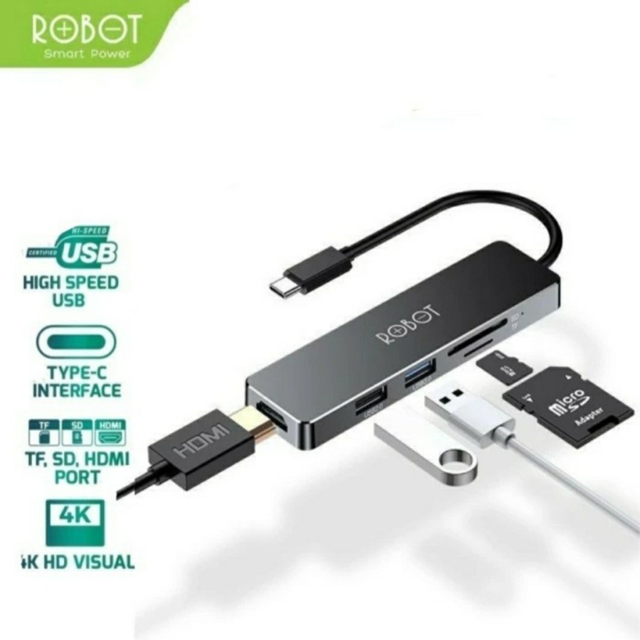 Card Reader Robot HT240S USB-C HUB 5in1 / Type-C USB HUB 4K HDMI HT240