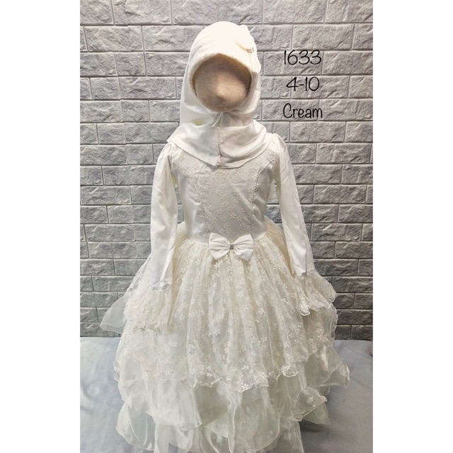 Eleanor Dress Anak Perempuan Muslim Gamis Brokat Ruffle Premium STL OFFICIAL 1633