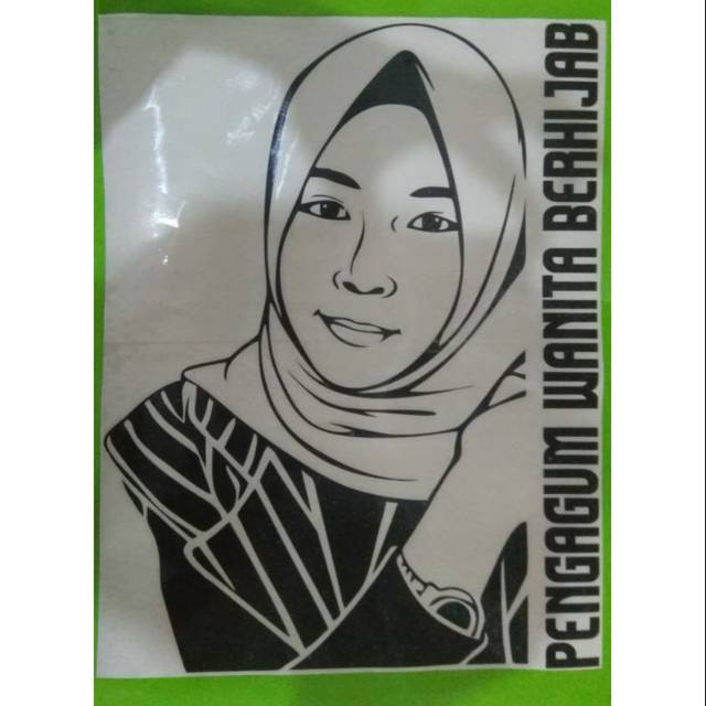

Sticker cutting wanita berhijan vector ukuran 32x40cm harga termurah