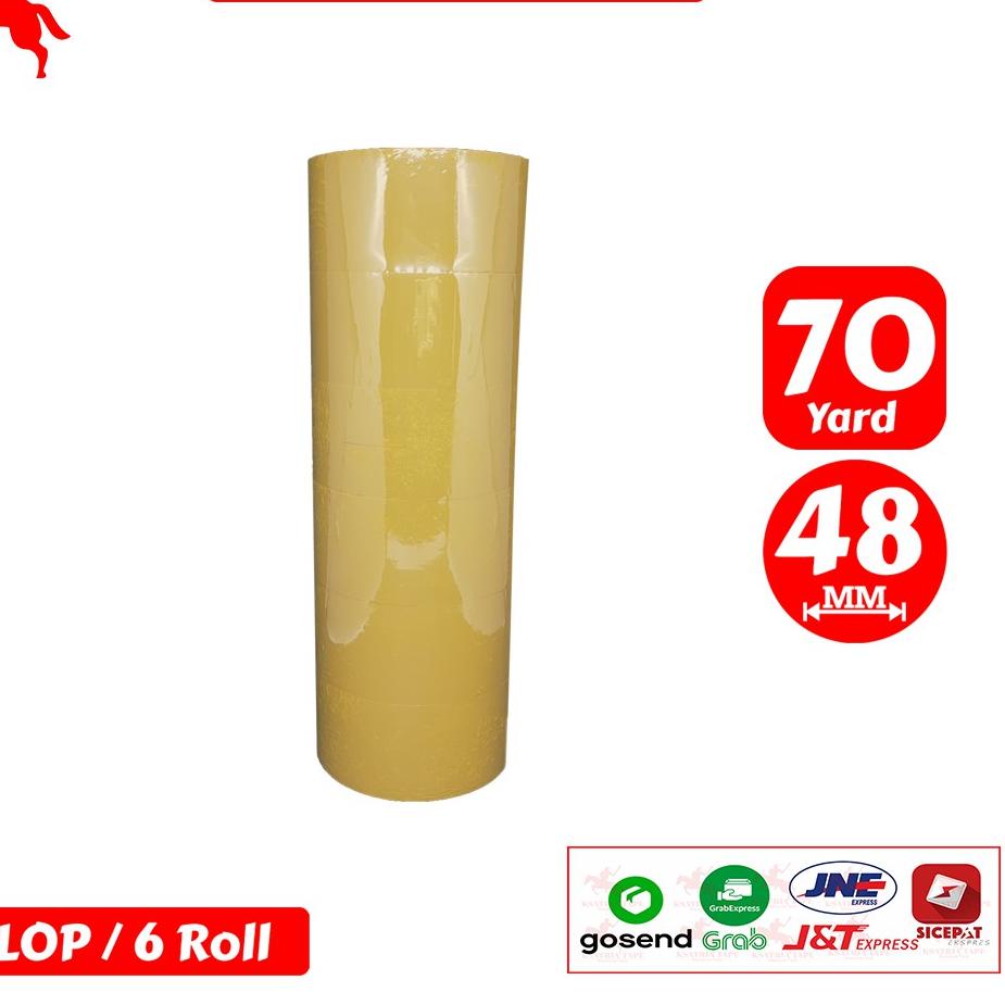 

✔️FLA⚡H⚡ALE✔️Lakban OPP Tape / Lakban Coklat KSATRIA Tape 70 Yard (1 Slop)