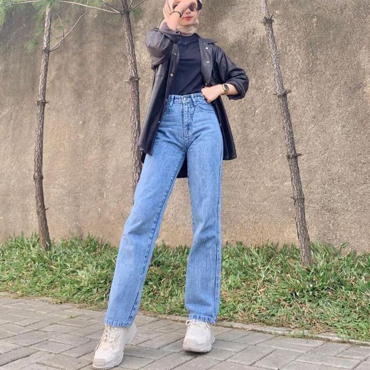 "NIU.02Jl22ᴷ" Highwaist Kulot Jeans Wanita // Kulot Highwaist Jeans