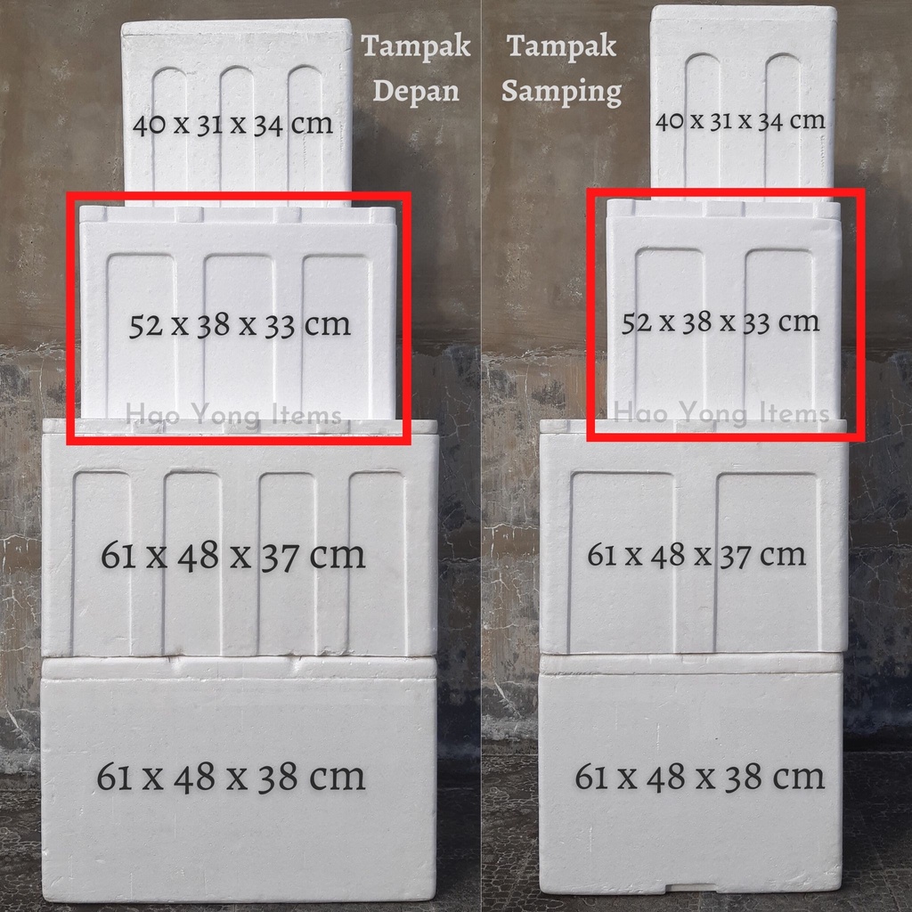 Kotak Styrofoam 52 x 38 x 33cm / Sterofoam Udang Medan / Sterofoam Box