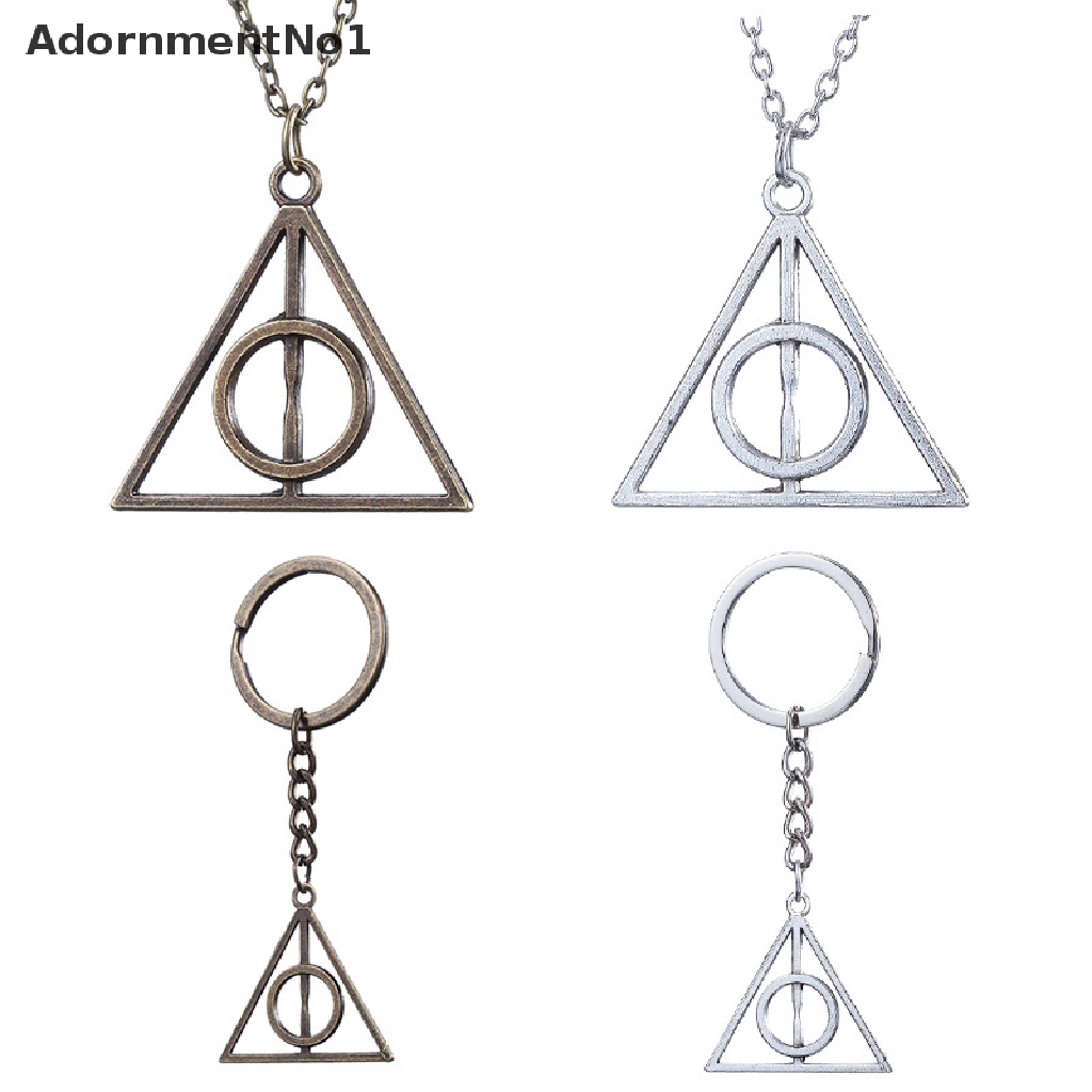 (AdornmentNo1) Kalung Rantai Dengan Liontin Segitiga Motif The Deathly Hallows Untuk Wanita