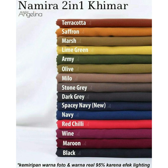 (size M) Namira Khimar Dark Grey + cadar Atelier Angelina