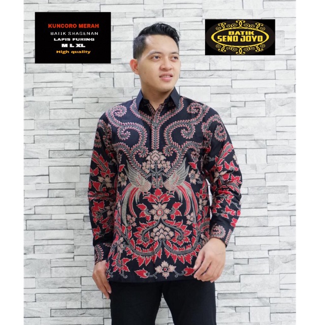 Batik Pria KUNCORO MERAH Katun Full Furing Termurah