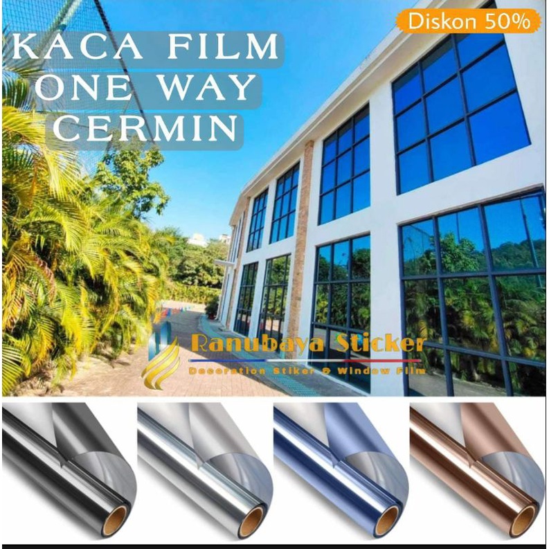 Kaca film cermin one way / kaca film one way / kaca film matahari / stiker kaca film / sticker kaca 