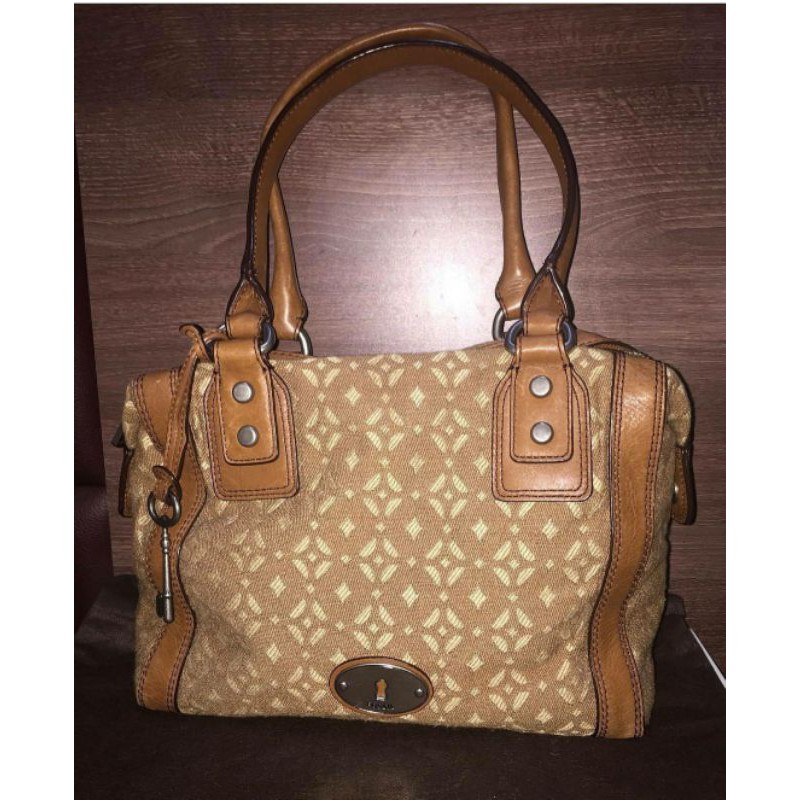 tas preloved fossil marlow satchel pecan